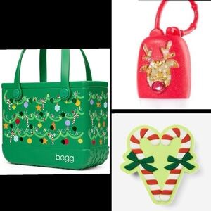 Bogg Bag Bitty Christmas Lights tote / BBW Pocketbac holder /candy cane bit /NEW